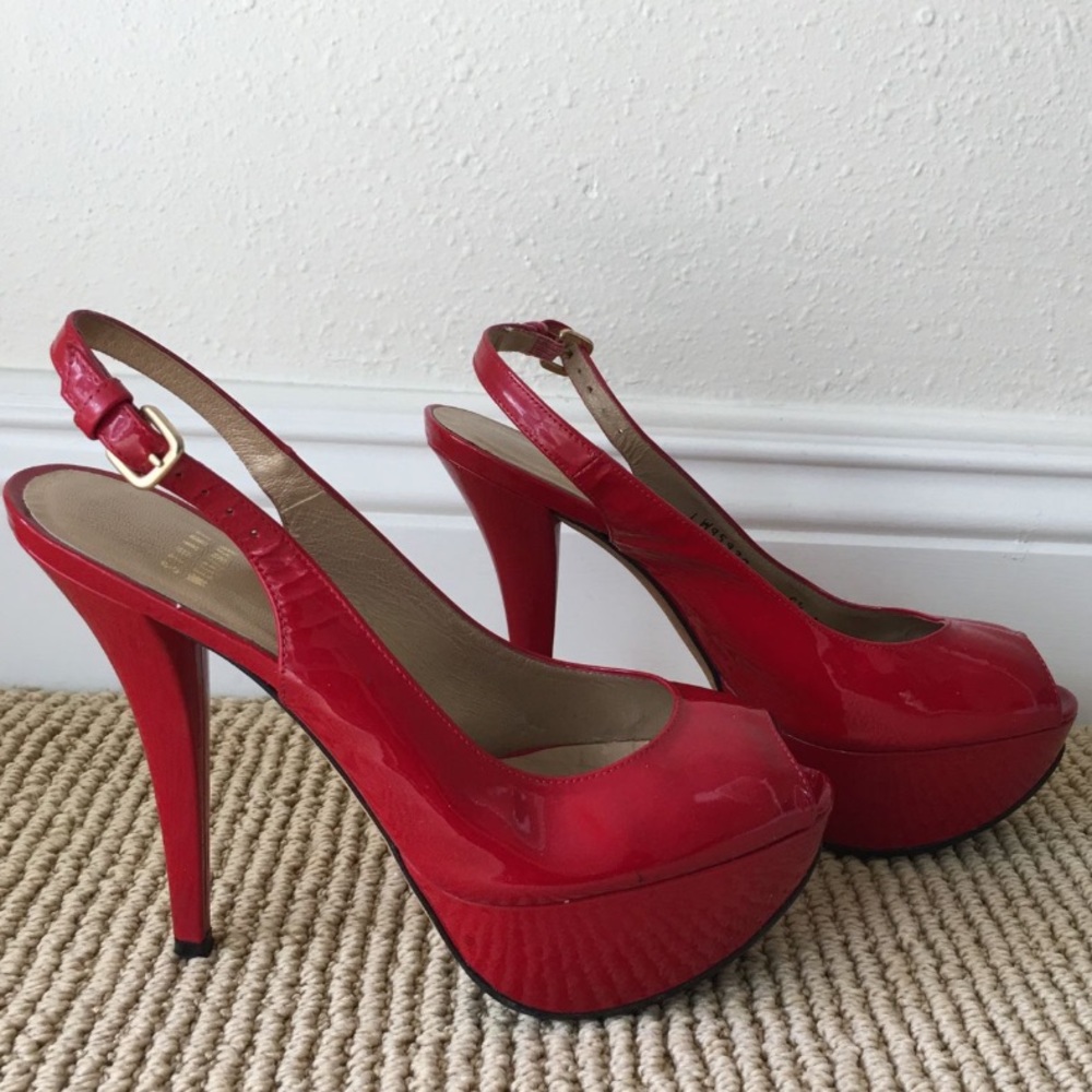 Stuart Weitzman Red patent leather heel